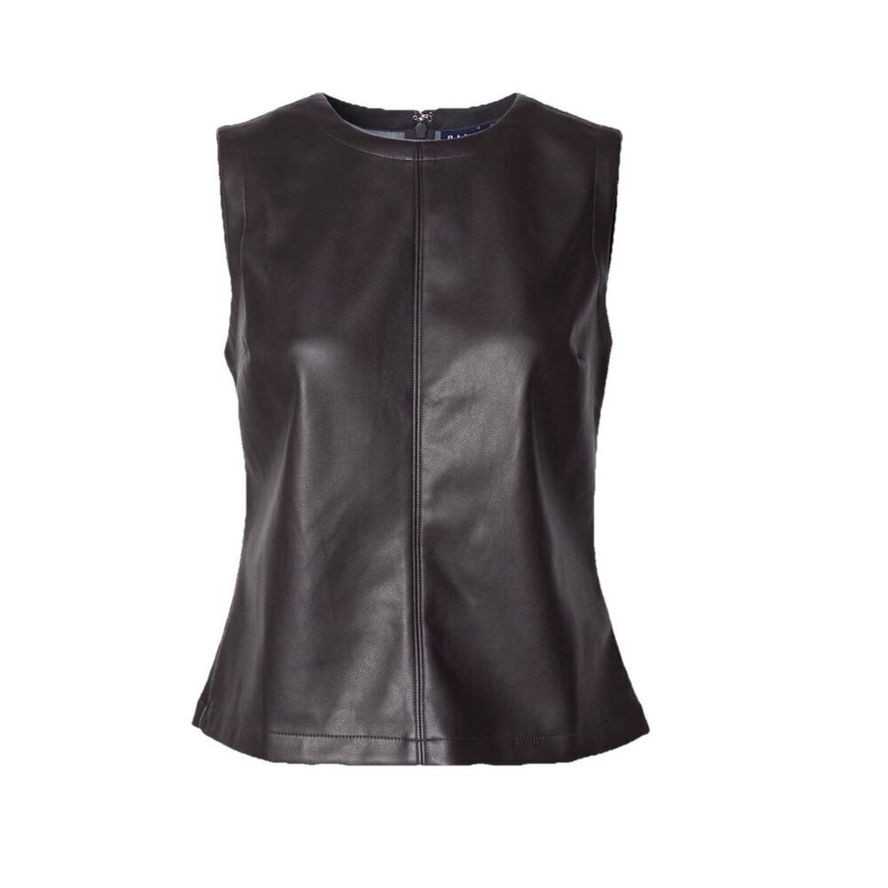 Gap Vegan Leather Shell Tank Top Terra Brown Women Medium Punk Retro